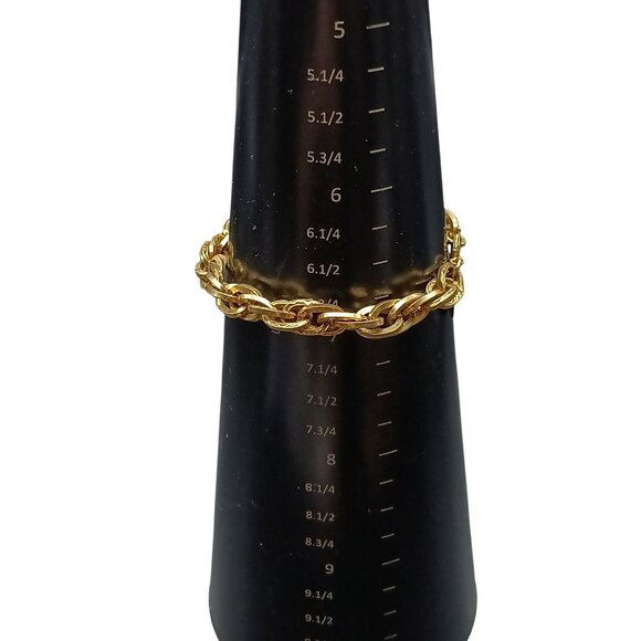 Gold-Tone Park Lane Twisted Chain Bracelet with Etched Links and Chunky Style - Picture 4 of 4